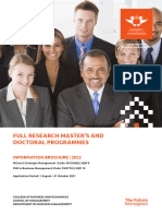 Full Research Masters and Doctoral Programmes Brochure 2022