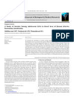 A Study of Anemia Among Adolescent Girls in Rural Area of Hassan District-Karnataka