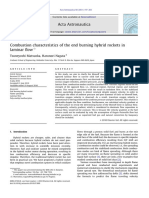 Combustion Characteristics of The End Burning Hybrid Rockets in Laminar Flow