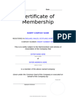 Certificate of Membership