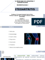 Osteoartritis Epidemio, Plan, Manejo y Tratamiento en El Adulto Mayor