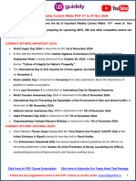 Important Weekly Current Affairs PDF 01 To 07 Nov 2024