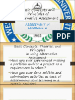 Basic Conceptss and Principles of Alternative Assessment