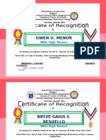 Certificate With Honors 1ST Quarter 2023 2024