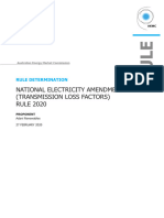 Final Rule Determination Transmission Loss Factors