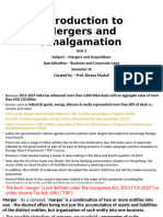 Unit 2 - Mergers & Its Types, Mergers & Acquisitions