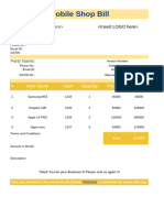 Mobile Shop Bill Format 02