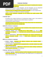 Notes LANGUAGE TYPOLOGY