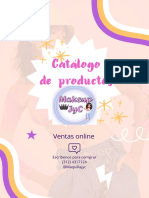 Documento A4 Catálogo de Productos Cosméticos Ilustrado Rosa