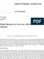 Walter Benjamin On The Law, Mythical and Divine Violence - Bishop's Encyclopedia of Religion, Societ