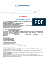 Barroco - Exercícios de Fixação - Alunos