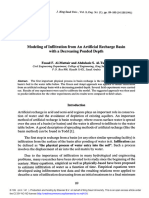 Modeling of Infiltration From An Artificial Recharge Basin With A Decreasing Ponded Depth