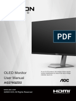 Aoc Gaming Monitor AG276QZD2 Owners Manual