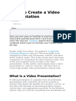 How To Create A Video Presentation