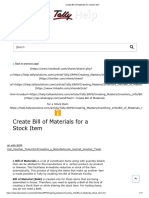 Create Bill of Materials For A Stock Item