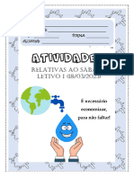 Atividade Dia Da Água Sábado Letivo 5º Eja