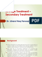 Sewage Treatment - Secondary Treatment: Dr. Izharul Haq Farooqi