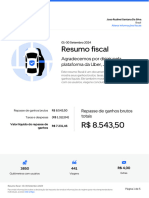 Resumo Fiscal: Agradecemos Por Dirigir Pela Plataforma Da Uber, Joao!