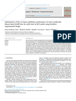 Optimization of The Corrosion Inhibition Performance