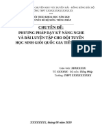 Chuyên Đề:: Phương Pháp Dạy Kỹ Năng Nghe Và Bài Luyện Tập Cho Đội Tuyển Học Sinh Giỏi Quốc Gia Tiếng Pháp