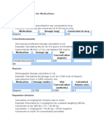 Dosage Calculations For Medications