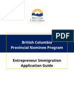 BC PNP Entrepreneur Immigration Application Guide