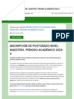 Gmail - INSCRIPCIÓN DE POSTGRADO NIVEL - MAESTRÍA. PERIODO ACADÉMICO 2024-II