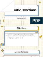 Lesson 1 - Properties of Quadratic Fuctions - Day 2