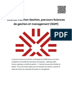 Licence Mention Gestion, Parcours Sciences de Gestion Et Management (SGM)