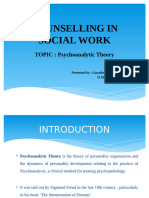 Counselling in Social Work: TOPIC: Psychoanalytic Theory