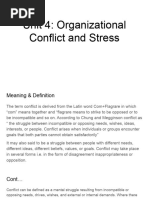 Unit 4 Organizational Conflict and Stress