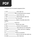 English 7 - Tenses Worksheet