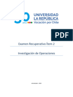 Examen Recuperativo Ítem 2 Investigación de Operaciones