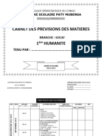 Previsions Des Matieres Socaf 1 Humanite