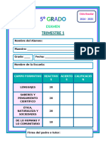 5° - Examen - Trimestre 1 - Mtro Jose Luis