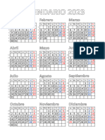 Calendario 2023: Enero Febrero Marzo