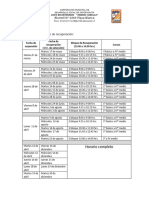 Calendario de Recuperación