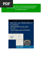 Baloh and Honrubia S Clinical Neurophysiology of The Vestibular System 4th Edition Robert W. Baloh MD Faan