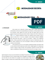 Modalidade Escrita e Modalidade Oral