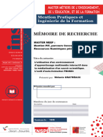 Mémoire de Recherche: Mention Pratiques Et Ingénierie de La Formation