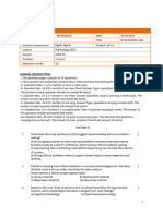 CycliC Test - Class 11 Practice Paper Psychology