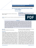 Assessment of Attitudes Towards People Living With Hivaids in North Central Nigeria