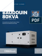 Generator King Baudouin 88kva GKB 80 Spec Sheet