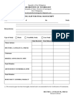 Routing Slip For Final Manuscript