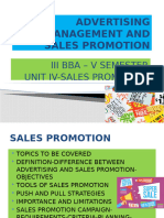 Advtsg MGT & SP - Unit 4 Sales Promotion