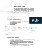 Using What If Analysis in Excel