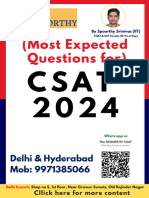 CSAT 2024 Expected Questions by SPOORTHY Srinivas