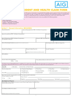 Ersonal Accident Medical and Critical Illness Claim Form 1