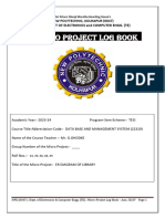 DBMS Micro Project Logbook