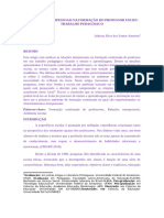 ARTIGO 02 - Isidoria OK - RELAÇÕES INTERPESSOAIS NA FORMAÇÃO DO PROFESSOR EM SEU TRABALHO PEDAGÓGICO